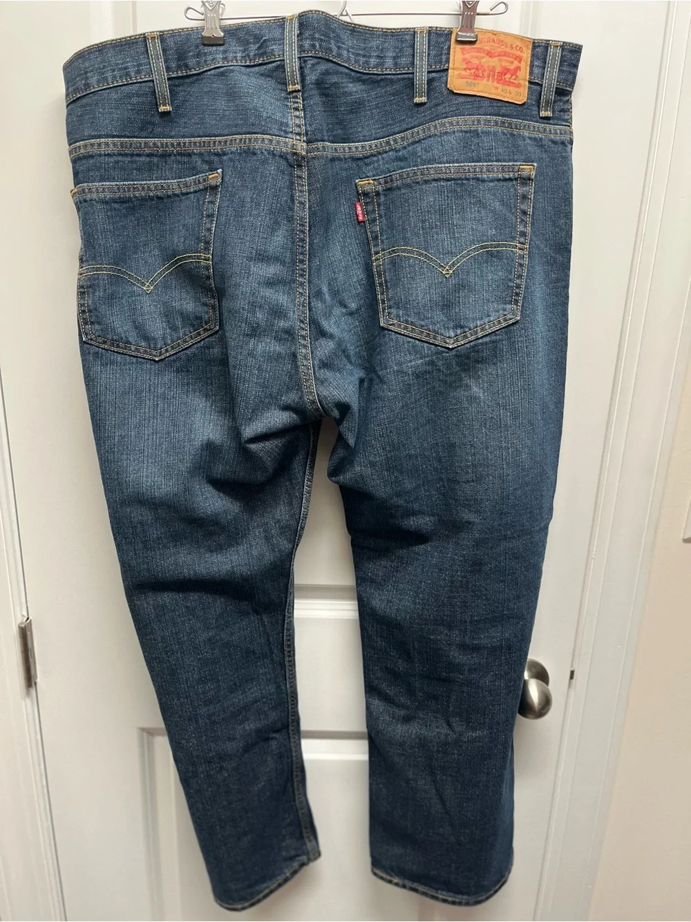 Levi's 569 Loose Straight Jeans Men's 40x30 (act 43x29) Dark Whiskered cotton